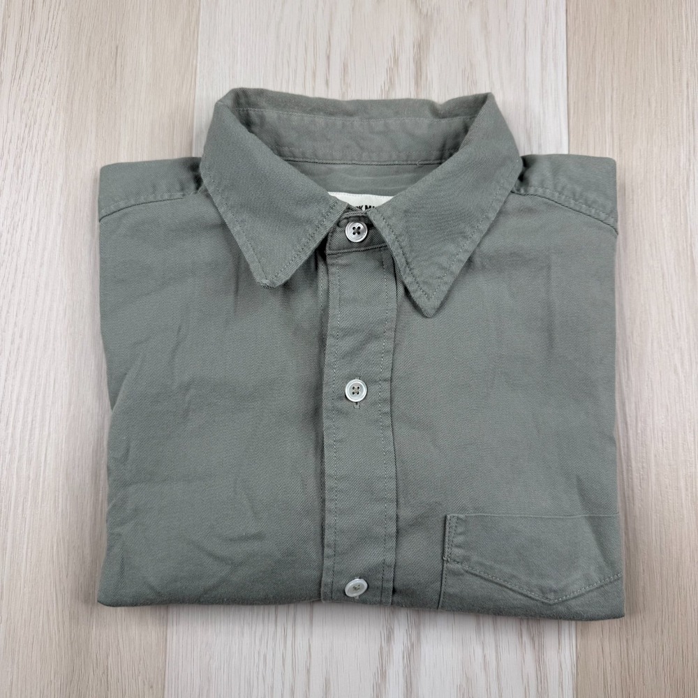 Buck Mason Mens Green Short Sleeve Pocket Outdoor Button Up Shirt Size S